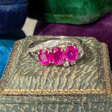 Vintage Ruby & Diamond Ring sold by Doyle and Doyle an antique and vintage jewelry boutique