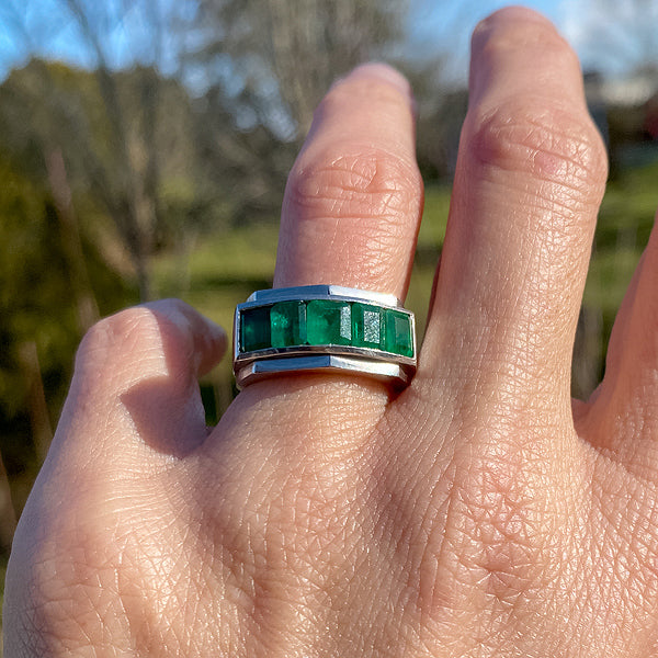 Art Deco Emerald Ring sold by Doyle and Doyle an antique and vintage jewelry boutique