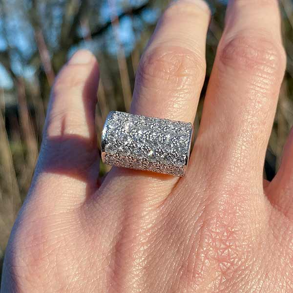 Retro Pave Diamond Ring sold by Doyle and Doyle an antique and vintage jewelry boutique