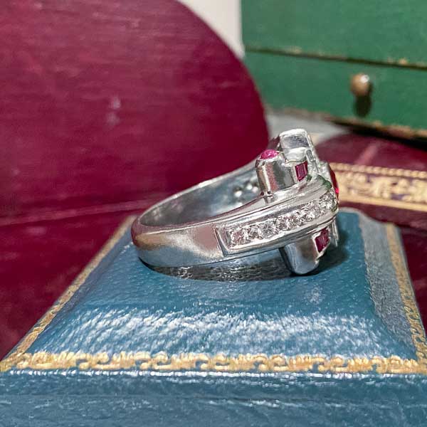 Retro Ruby & Diamond Ring sold by Doyle and Doyle an antique and vintage jewelry boutique