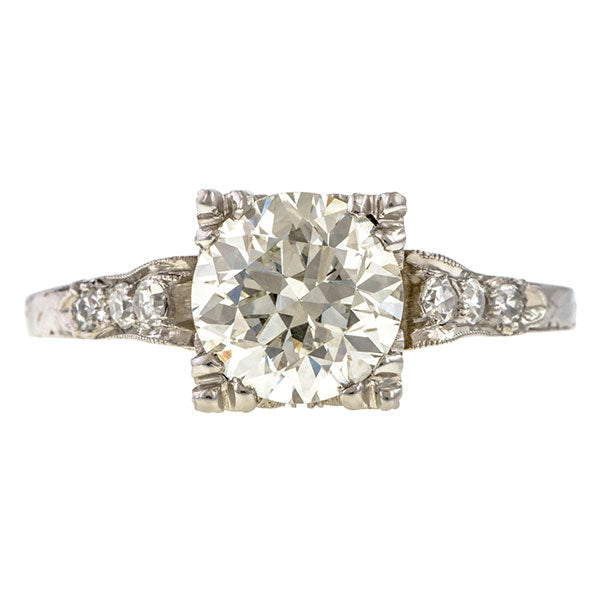 Vintage Engagement Ring, RBC 1.29ct. sold by Doyle and Doyle an antique and vintage jewelry boutique