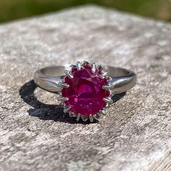 Vintage Ruby Solitaire Ring, 2.01ct. sold by Doyle and Doyle an antique and vintage jewelry boutique