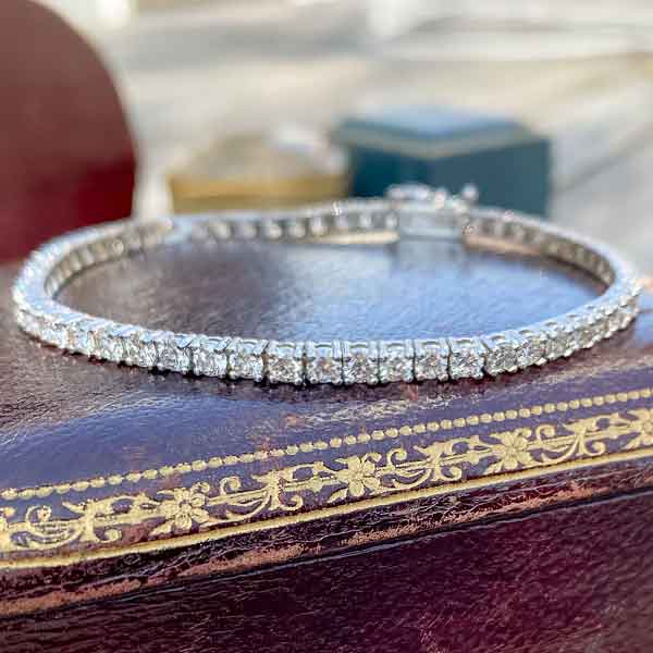 Vintage Diamond Tennis Bracelet sold by Doyle and Doyle an antique and vintage jewelry boutique