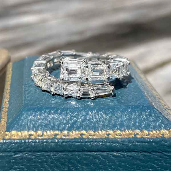 Emerald Cut Diamond Bypass Ring sold by Doyle and Doyle an antique and vintage jewelry boutique
