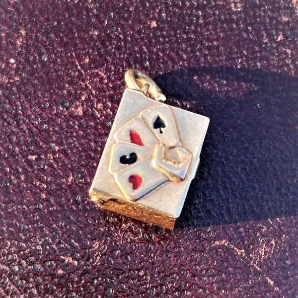 Vintage Playing Card Charm sold by Doyle and Doyle an antique and vintage jewelry boutique