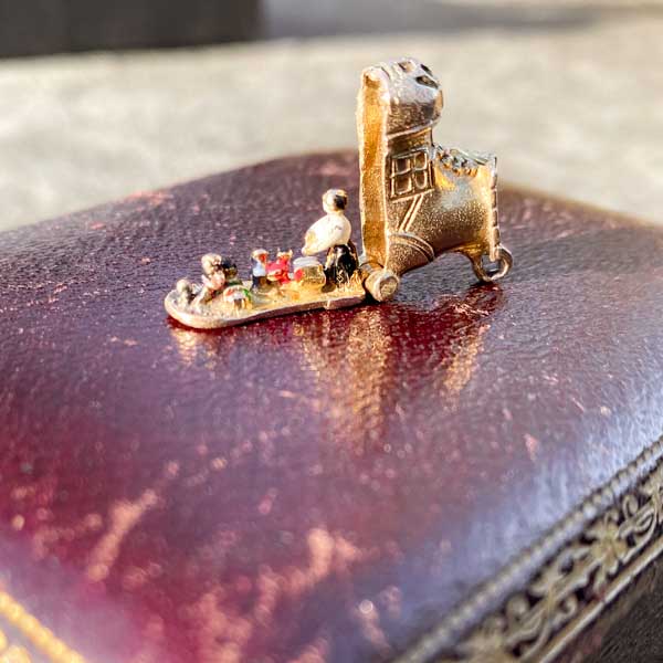 Vintage Old Woman in a Shoe Charm sold by Doyle and Doyle an antique and vintage jewelry boutique