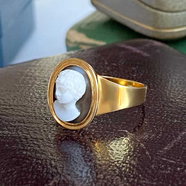 Georgian Hardstone Cameo Ring sold by Doyle and Doyle an antique and vintage jewelry boutique