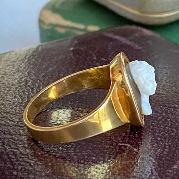 Georgian Hardstone Cameo Ring sold by Doyle and Doyle an antique and vintage jewelry boutique