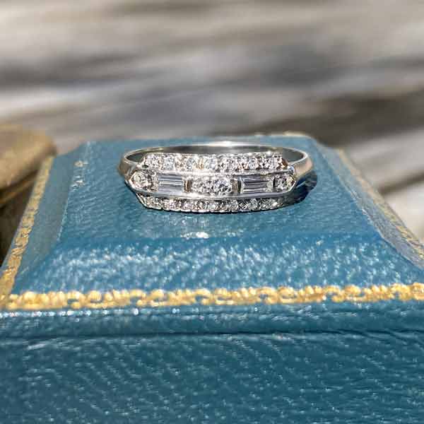 Art Deco Baguette & Round Diamond Band sold by Doyle and Doyle an antique and vintage jewelry boutique