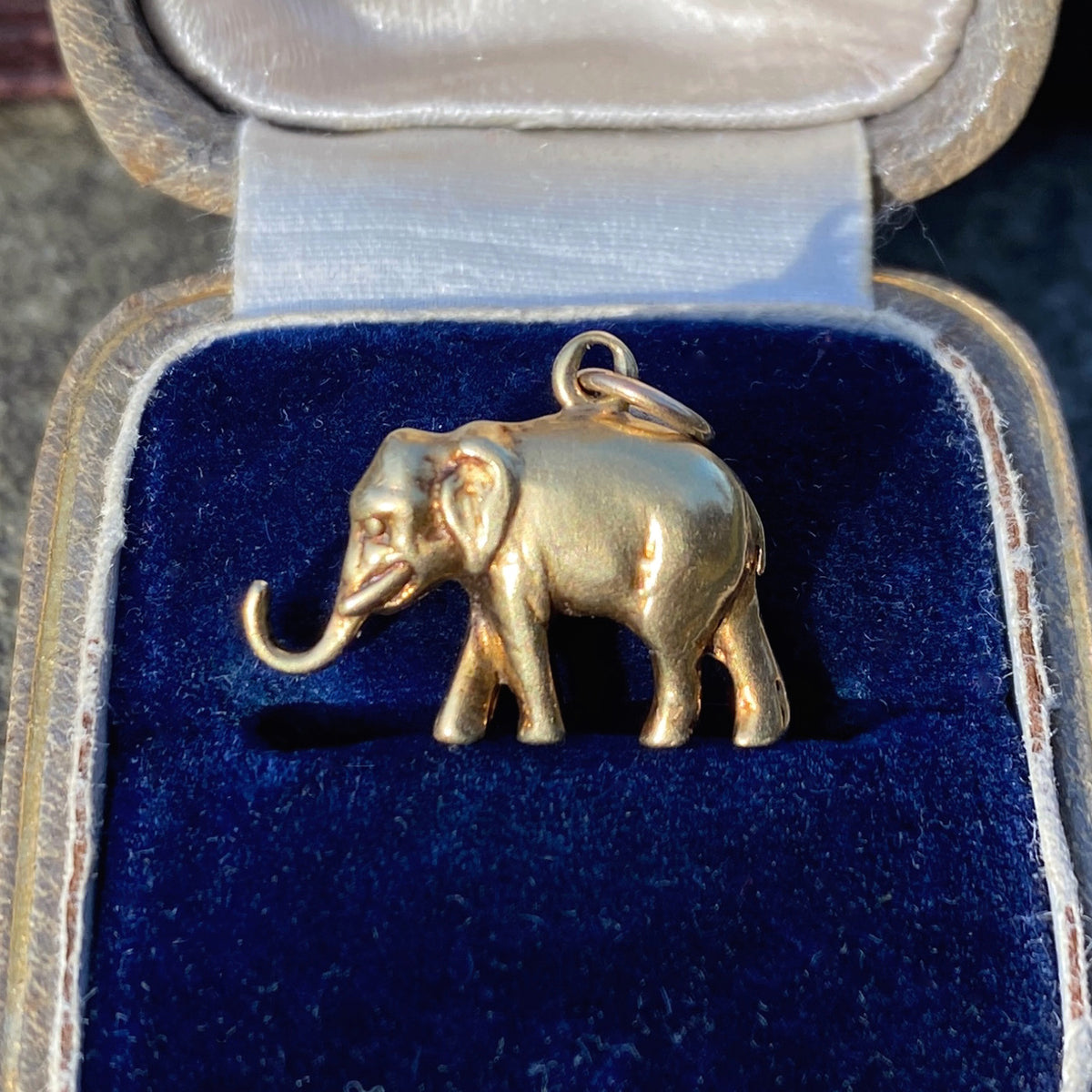 Vintage Elephant Charm sold by Doyle and Doyle an antique and vintage jewelry boutique