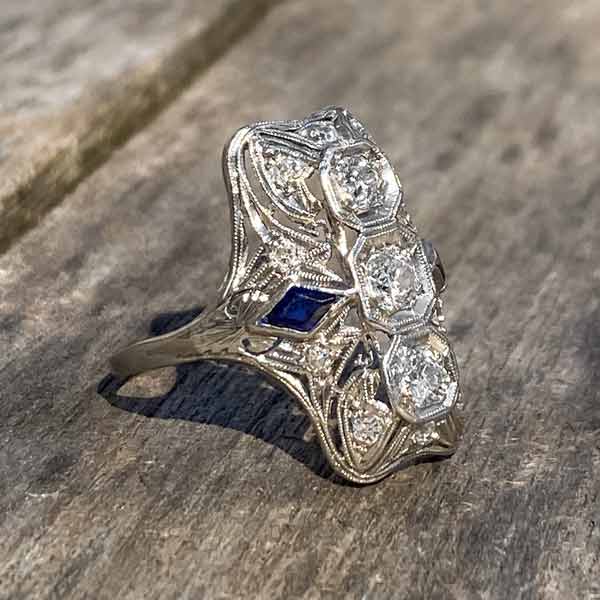 Art Deco Diamond Dinner Ring sold by Doyle and Doyle an antique and vintage jewelry boutique