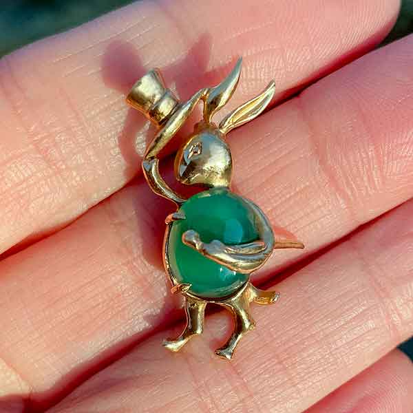 Vintage Rabbit Pin sold by Doyle and Doyle an antique and vintage jewelry boutique