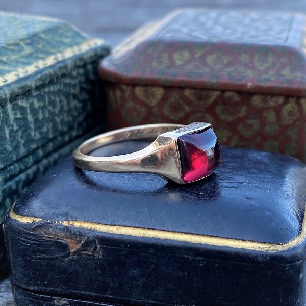 Vintage Sugarloaf Garnet Ringsold by Doyle and Doyle an antique and vintage jewelry boutique