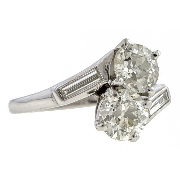Vintage Bypass Toi et Moi Ring sold by Doyle and Doyle an antique and vintage jewelry boutique