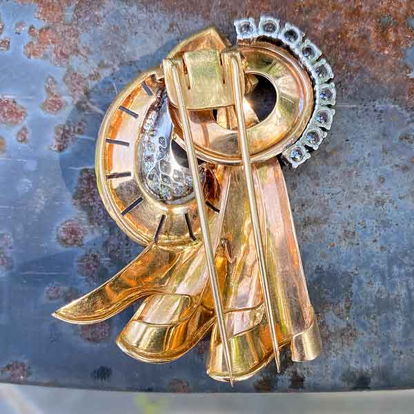 Retro Diamond Pin sold by Doyle and Doyle an antique and vintage jewelry boutique