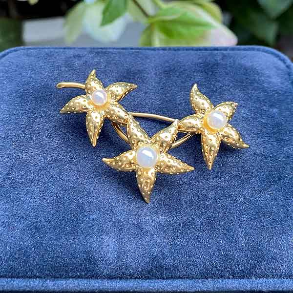 Vintage Tiffany & Co. Flower Brooch sold by Doyle and Doyle an antique and vintage jewelry boutique