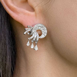 Vintage Diamond Clip Earrings sold by Doyle and Doyle an antique and vintage jewelry boutique
