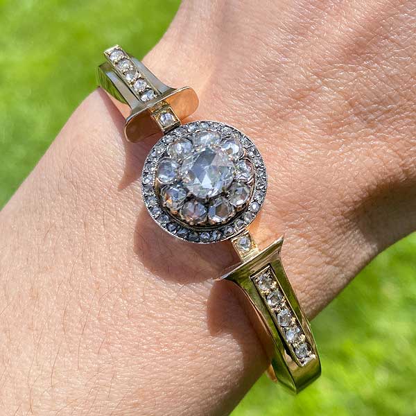 Victorian Diamond Bangle Bracelet sold by Doyle and Doyle an antique and vintage jewelry boutique