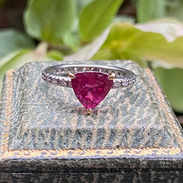 Estate Pink Tourmaline & Diamond Ring sold by Doyle and Doyle an antique and vintage jewelry boutique