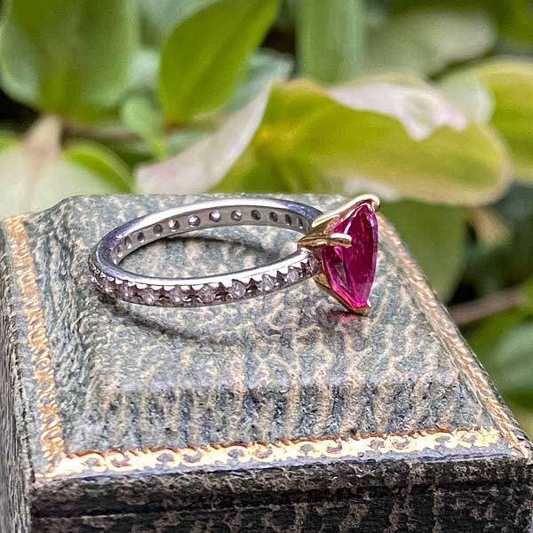 Estate Pink Tourmaline & Diamond Ring sold by Doyle and Doyle an antique and vintage jewelry boutique
