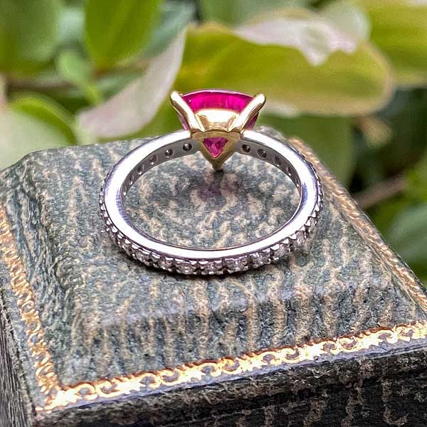 Estate Pink Tourmaline & Diamond Ring sold by Doyle and Doyle an antique and vintage jewelry boutique