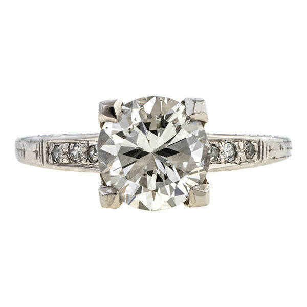 Vintage Engagement Ring. RBC 1.65ct. sold by Doyle and Doyle an antique and vintage jewelry boutique