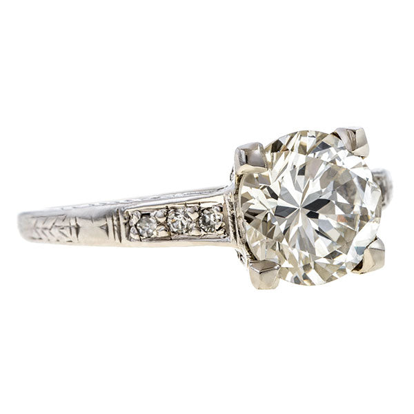 Vintage Engagement Ring. RBC 1.65ct. sold by Doyle and Doyle an antique and vintage jewelry boutique