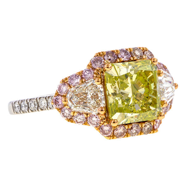 Fancy Yellow Green Diamond Ring sold by Doyle and Doyle an antique and vintage jewelry boutique
