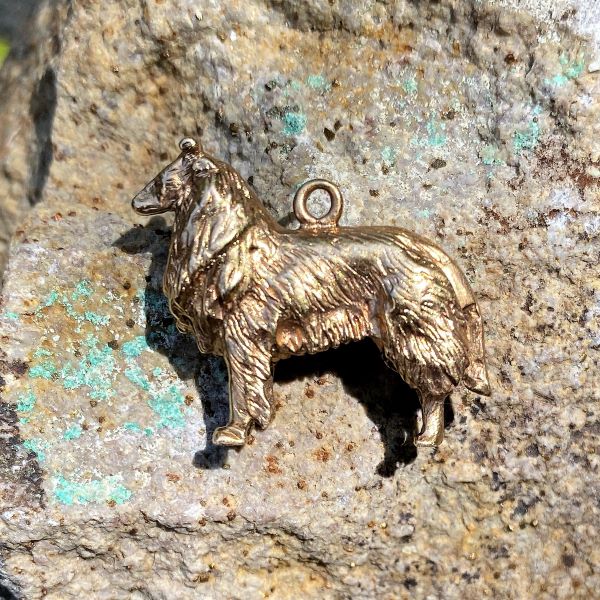 Vintage Collie Dog Charm sold by Doyle and Doyle an antique and vintage jewelry boutique