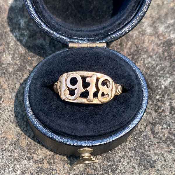 Antique "1918" Date Ring sold by Doyle and Doyle an antique and vintage jewelry boutique