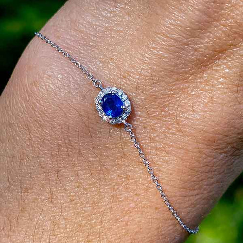 Sapphire & Diamond Bracelet sold by Doyle and Doyle an antique and vintage jewelry boutique