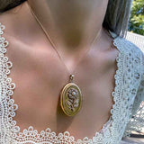 Victorian Pearl & Diamond Locket sold by Doyle and Doyle an antique and vintage jewelry boutique