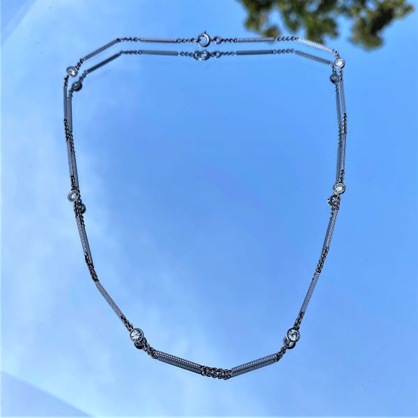 Art Deco Diamond Chain Necklace sold by Doyle and Doyle an antique and vintage jewelry boutique