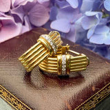 Vintage Diamond Hoop Earrings sold by Doyle and Doyle an antique and vintage jewelry boutique