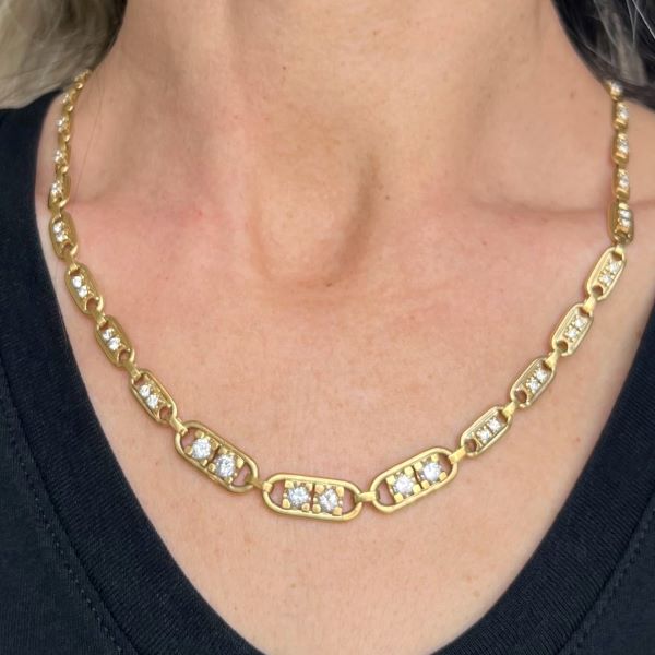 Vintage Diamond Necklace sold by Doyle and Doyle an antique and vintage jewelry boutique