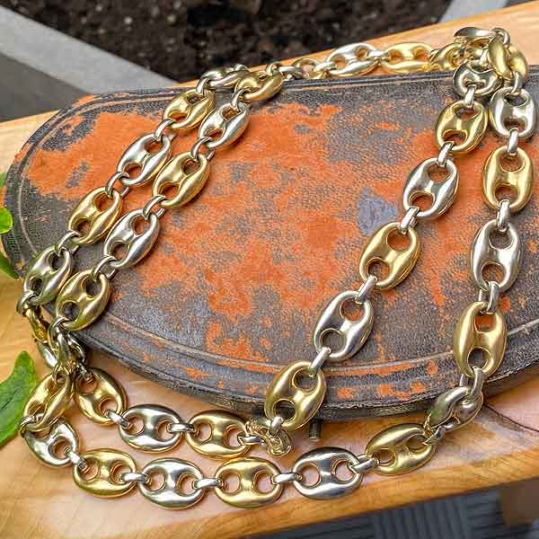 Vintage Gucci Link Chain Necklace sold by Doyle and Doyle an antique and vintage jewelry boutique