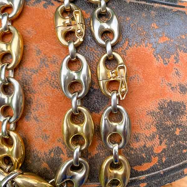 Vintage Gucci Link Chain Necklace sold by Doyle and Doyle an antique and vintage jewelry boutique