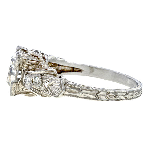 Vintage Diamond Engagement Ring with engraving, sold by Doyle & Doyle antique and vintage jewelry boutique
