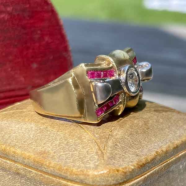 Retro Diamond & Ruby Ring sold by Doyle and Doyle an antique and vintage jewelry boutique