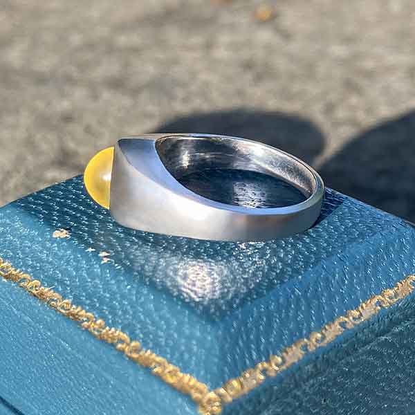 Vintage Cat's Eye Chrysoberyl Ring sold by Doyle and Doyle an antique and vintage jewelry boutique