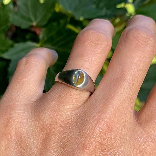 Vintage Cat's Eye Chrysoberyl Ring sold by Doyle and Doyle an antique and vintage jewelry boutique