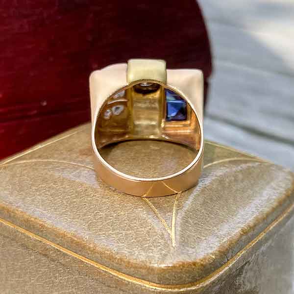 Retro Diamond & Sapphire Ring sold by Doyle and Doyle an antique and vintage jewelry boutique