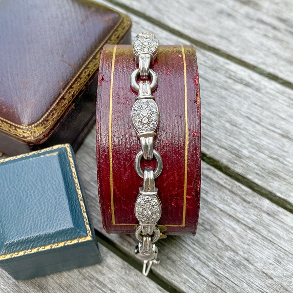 Vintage Diamond Bracelet sold by Doyle and Doyle an antique and vintage jewelry boutique