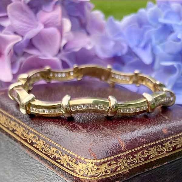 Vintage Diamond Undulating Bracelet sold by Doyle and Doyle an antique and vintage jewelry boutique