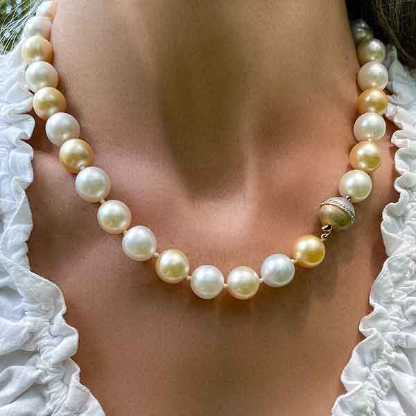 Vintage South Sea Pearl Necklace sold by Doyle and Doyle an antique and vintage jewelry boutique