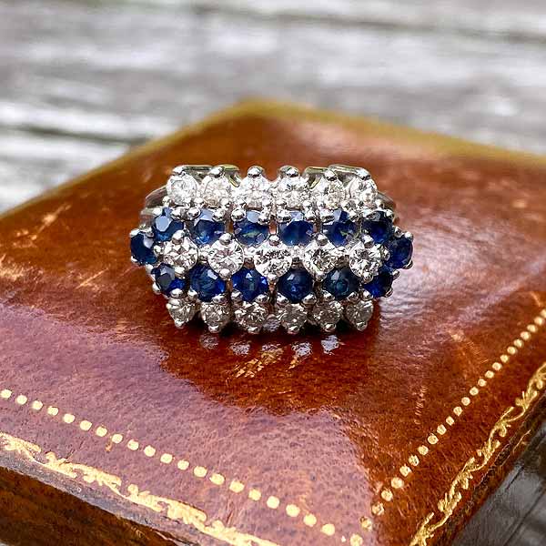 Vintage Diamond & Sapphire Ring sold by Doyle and Doyle an antique and vintage jewelry boutique