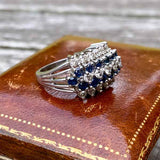 Vintage Diamond & Sapphire Ring sold by Doyle and Doyle an antique and vintage jewelry boutique