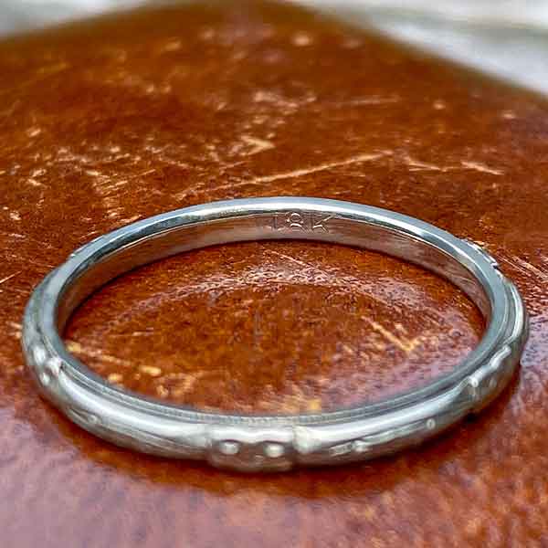 Vintage Patterned Wedding Band sold by Doyle and Doyle an antique and vintage jewelry boutique