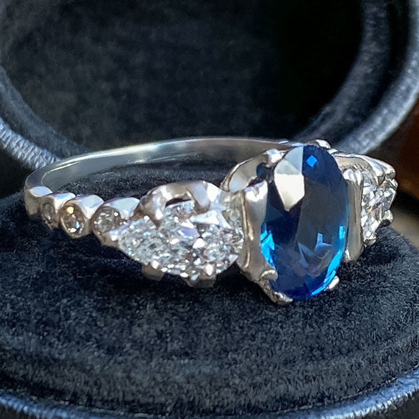 Vintage Sapphire & Diamond Ringsold by Doyle and Doyle an antique and vintage jewelry boutique