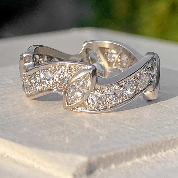 Vintage Marquise & Round Diamond Eternity Band sold by Doyle and Doyle an antique and vintage jewelry boutique